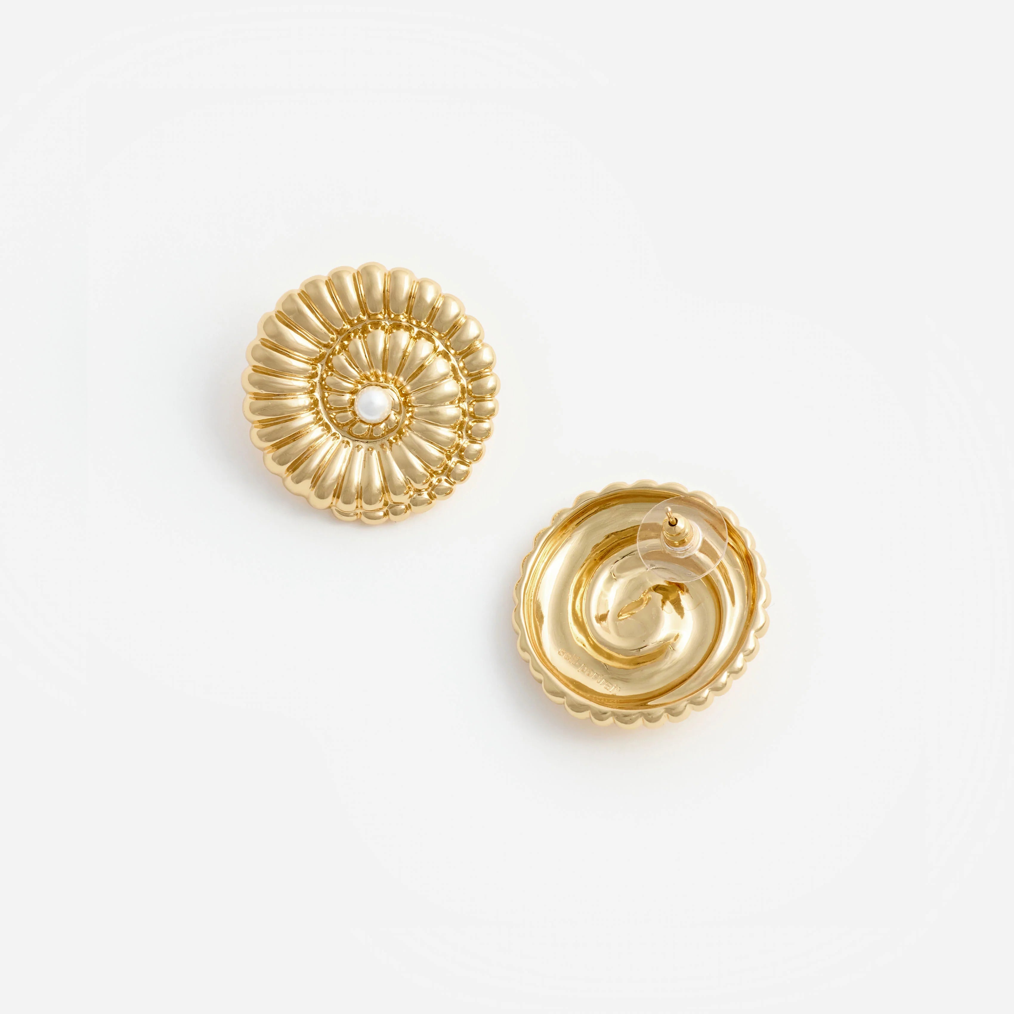 Gold Pearl Shell Earrings