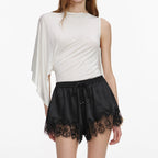 White Jersey Drape Top