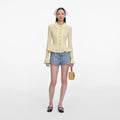Rhinestone Croc Effect Denim Shorts