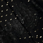 Black And Gold Chiffon Lace Maxi Skirt