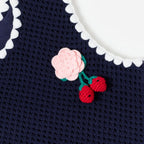 Navy Crochet Knitted Dress