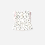 Cream Polka Dot Frill Top