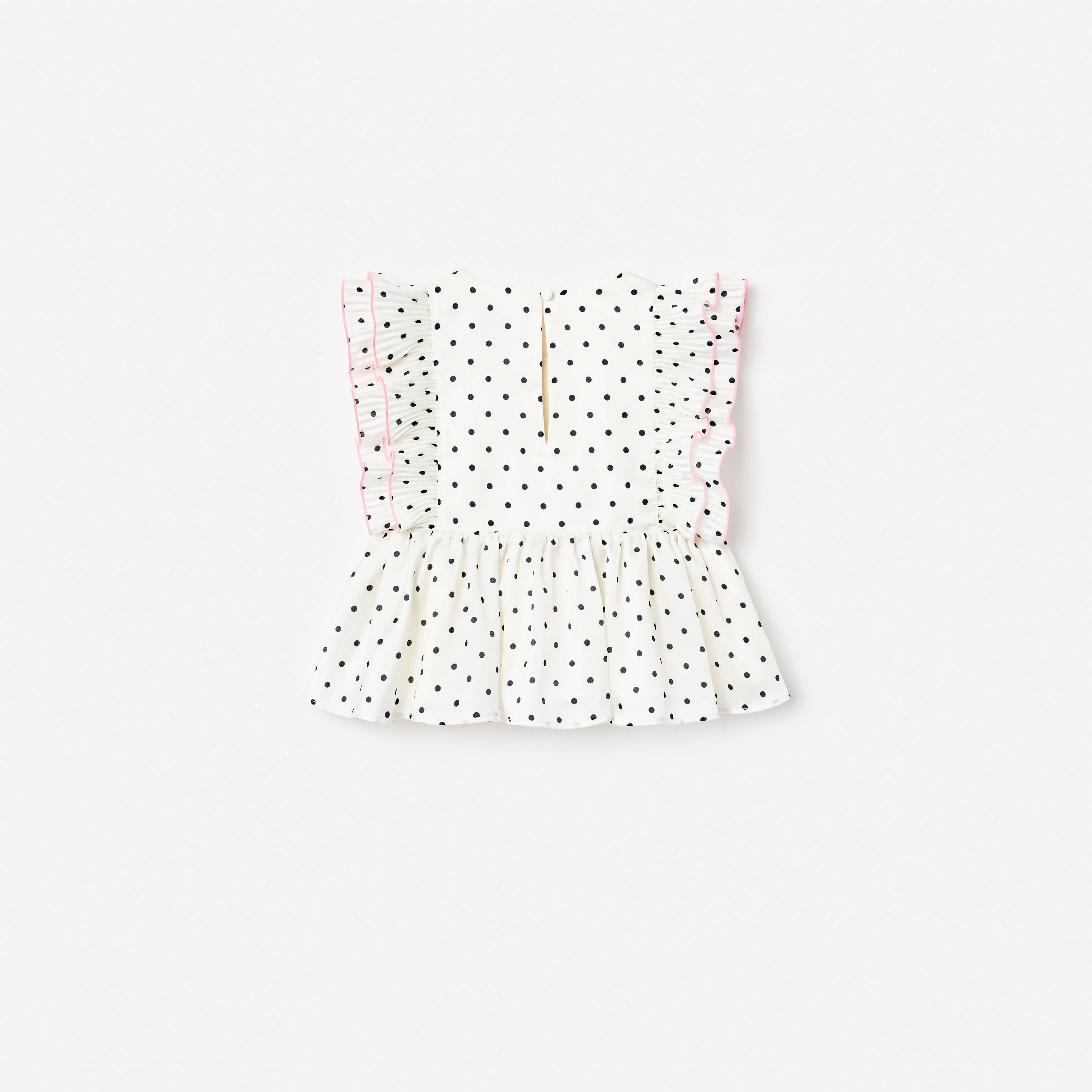 Cream Polka Dot Frill Top