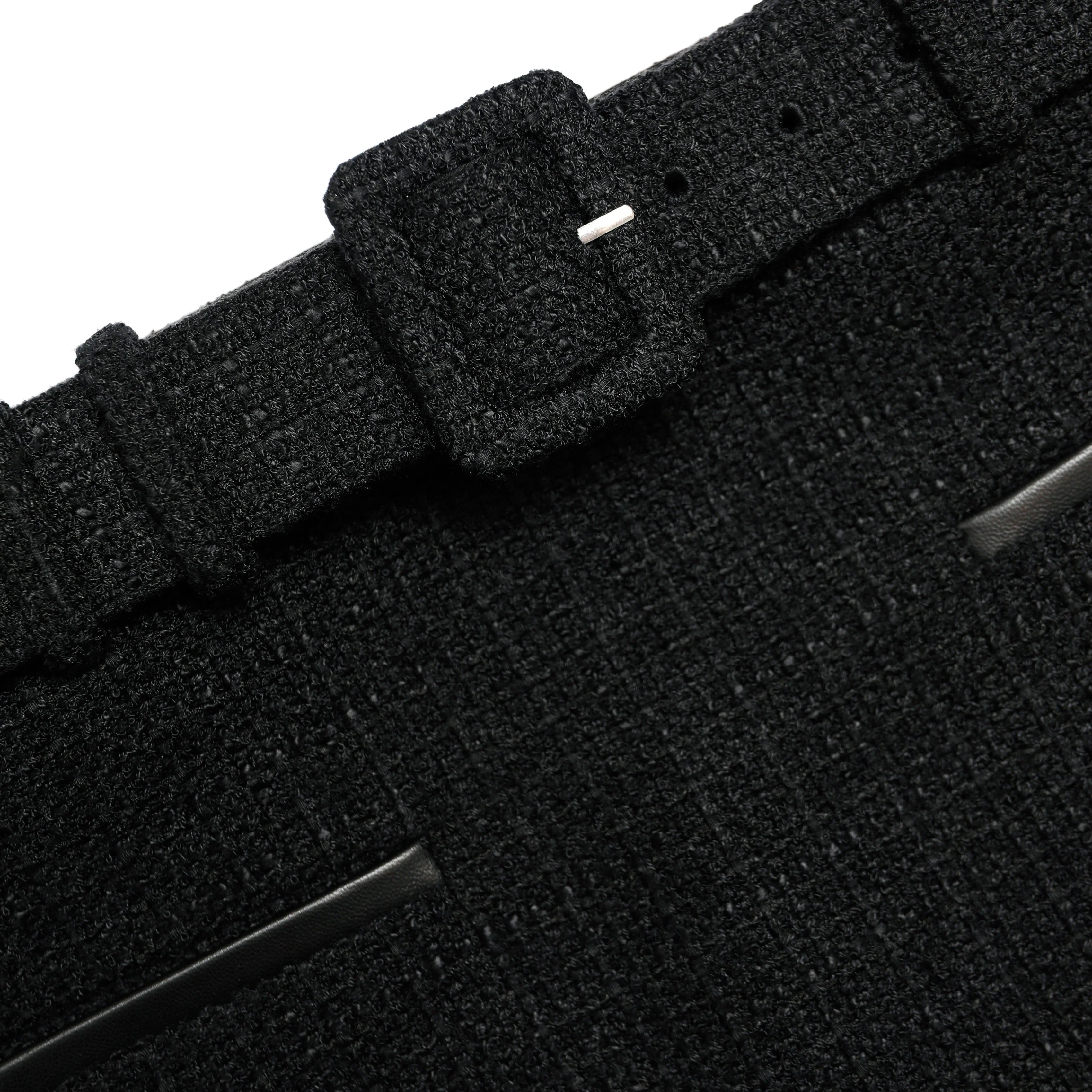 Black Boucle Mini Skirt