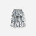 Silver Sequin Tiered Skirt