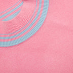Pink Contrast Stripe Knit Top