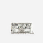 Silver Crystal Bow Mini Shoulder Bag
