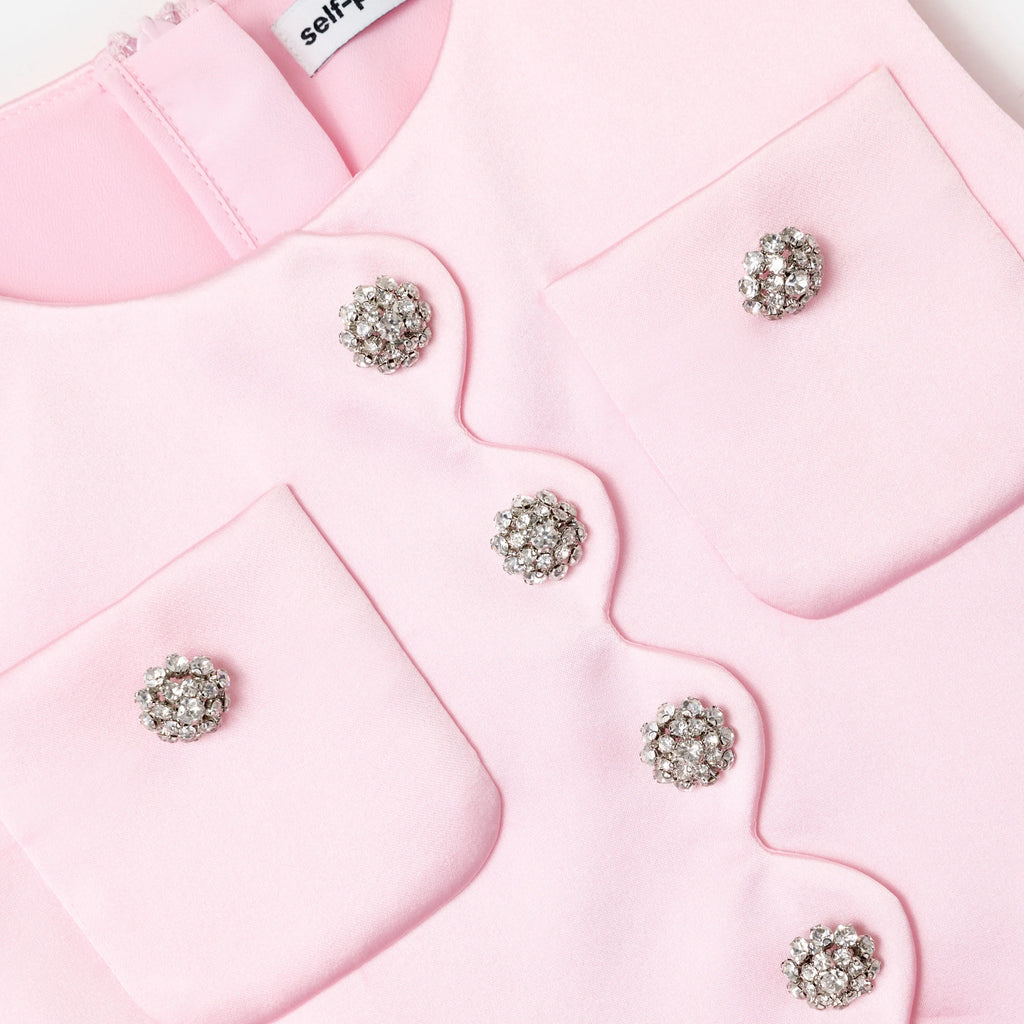 Pink Satin Lace Dress