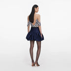 Navy Stripe Georgette Top