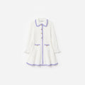 Cream Contrast Trim Pointelle Knit Dress
