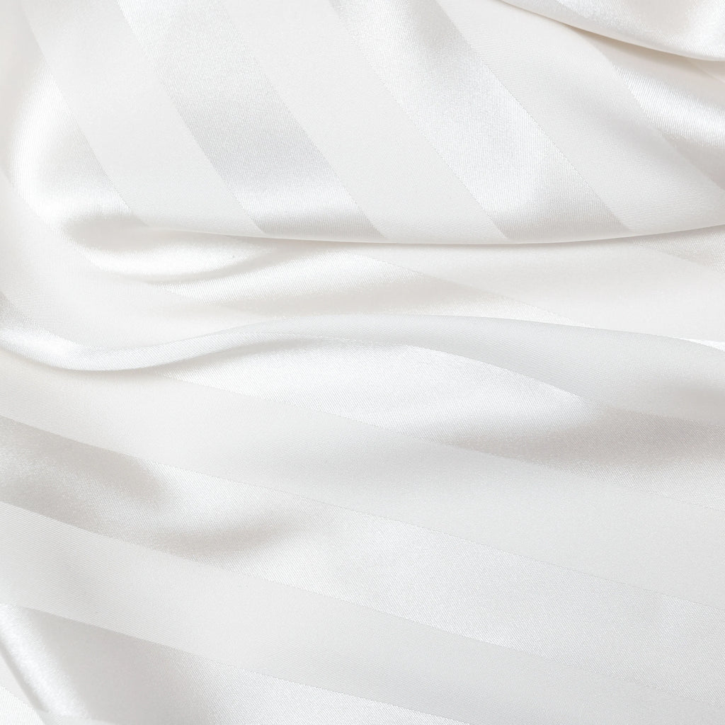 Cream Satin Striped Maxi Dress