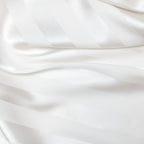 Cream Satin Striped Maxi Dress