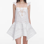 White Embroidered Mini Dress