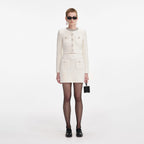 Cream Textured Knit Cardigan