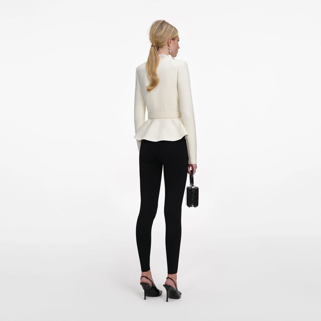 Cream Crystal Trim Cardigan