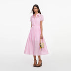 Pink Embroidered Midi Dress