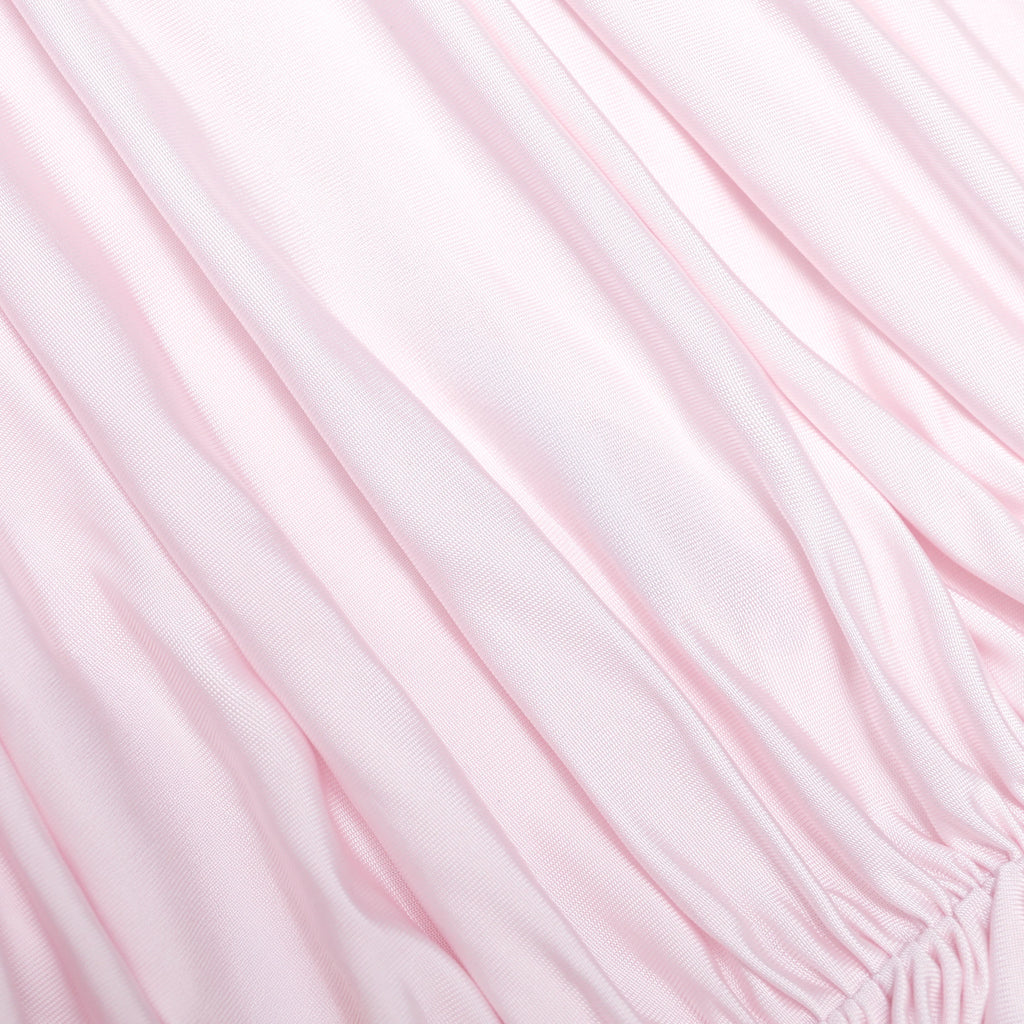 Pink Jersey Draped Maxi Dress