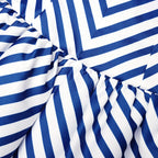Navy Stripe Taffeta Midi Dress