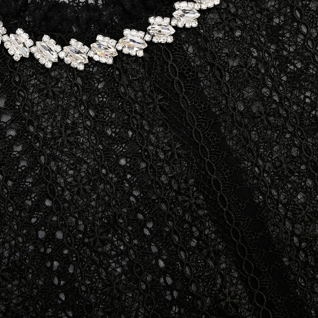 Black Organza Lace Top