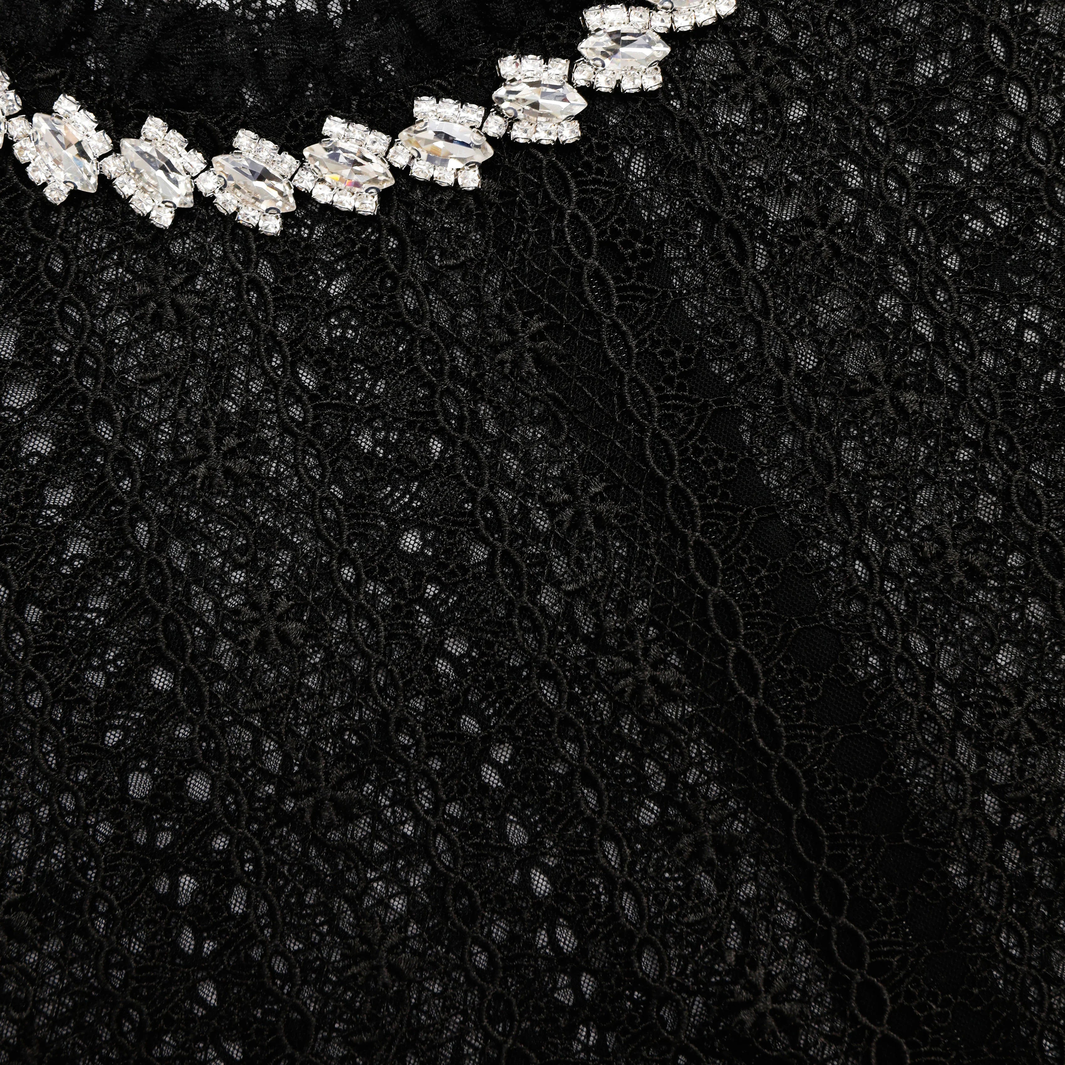 Black Organza Lace Top
