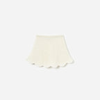 Cream Flower Knitted Skirt