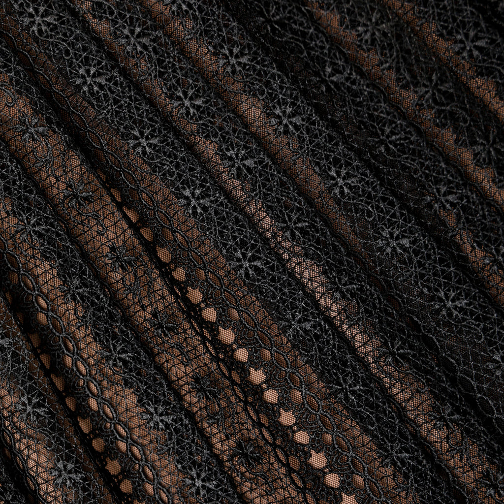 Black Organza Lace Midi Skirt