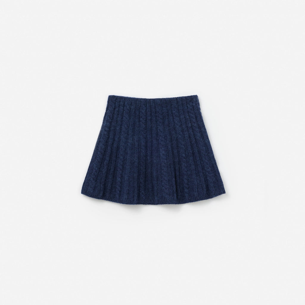 Navy Alpaca Knit Skirt