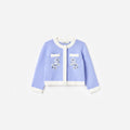 Blue Floral Knit Cardigan