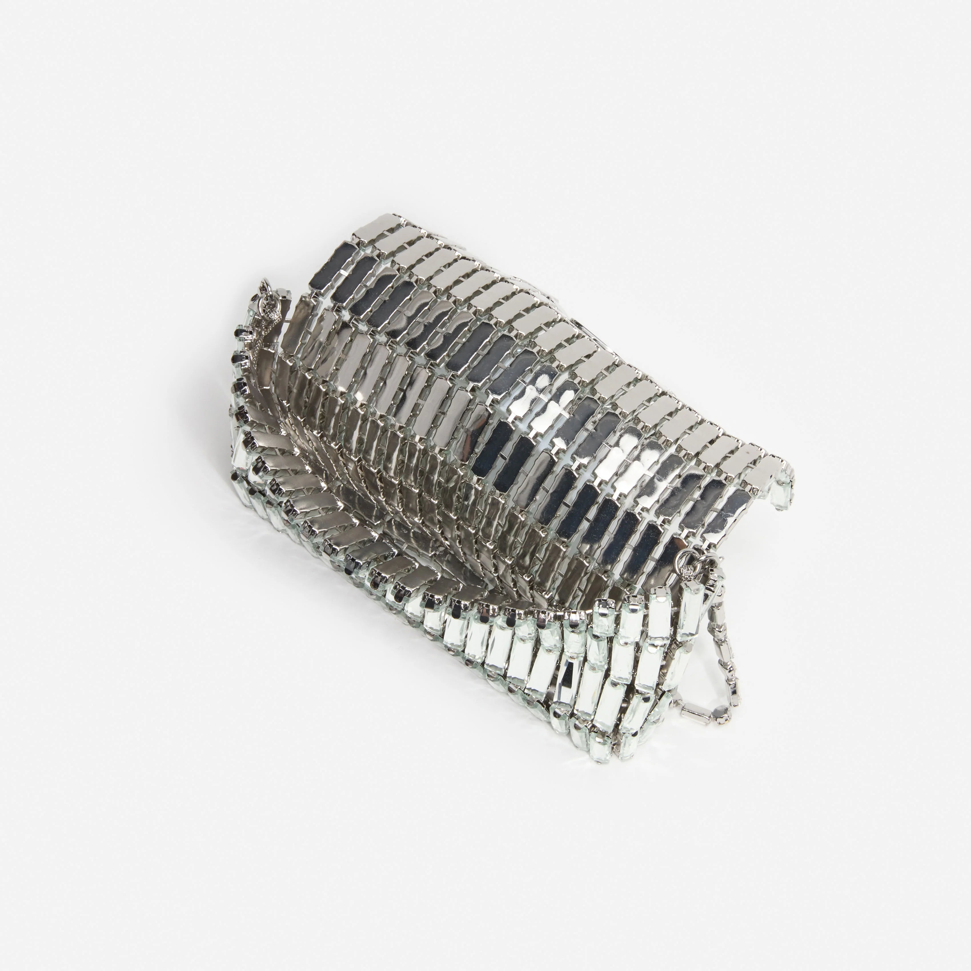 Silver Crystal Bow Mini Shoulder Bag