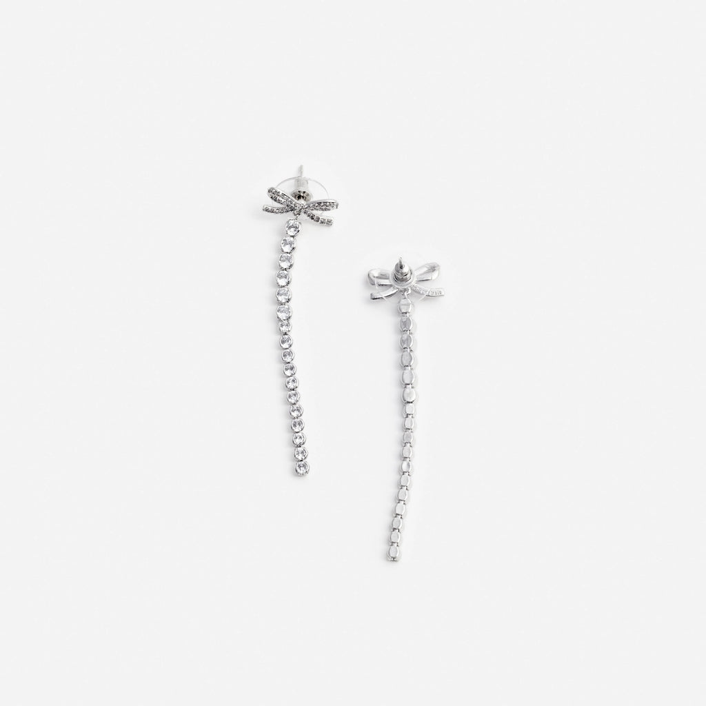 Crystal Bow Droplet Earrings