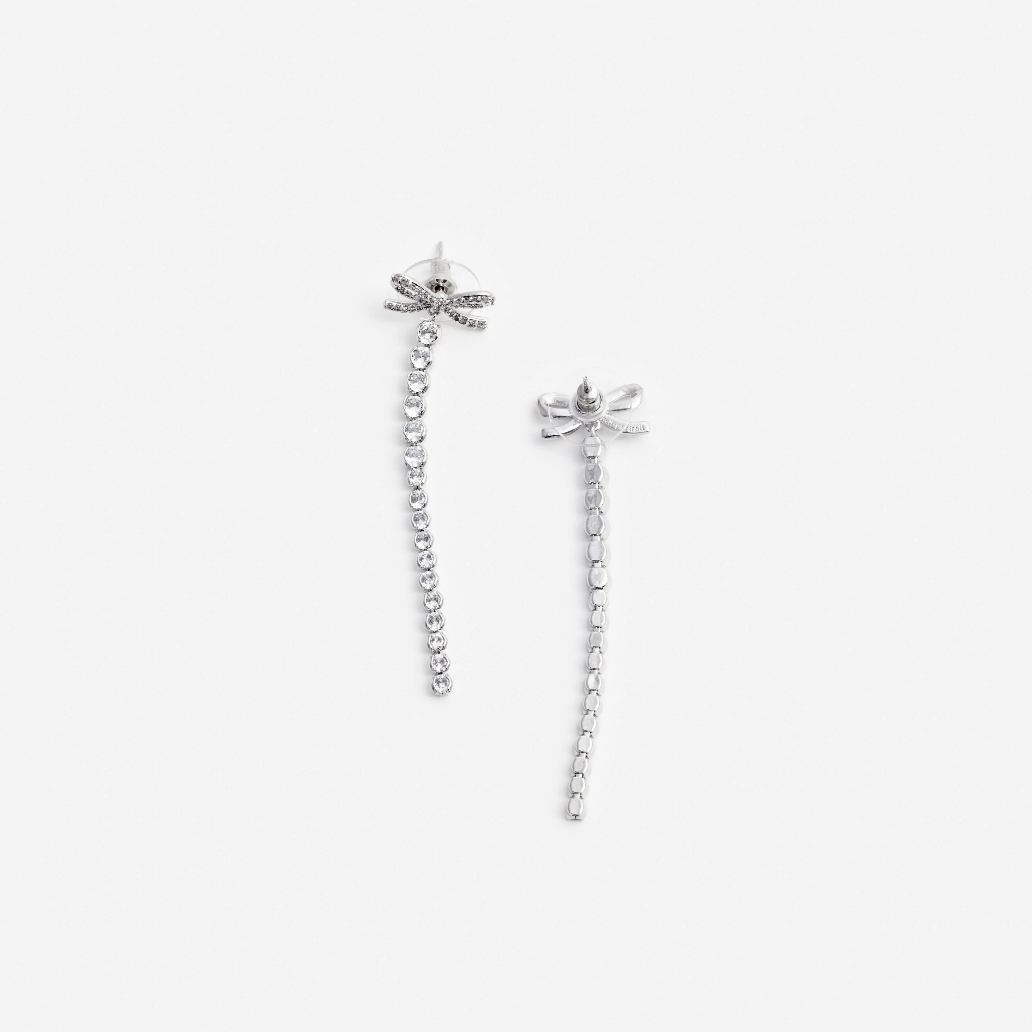 Crystal Bow Droplet Earrings