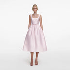 Pink Taffeta Midi Dress