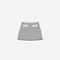 Cream And Navy Striped Knitted Skirt