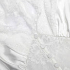 White Fine Lace Satin Maxi Dress