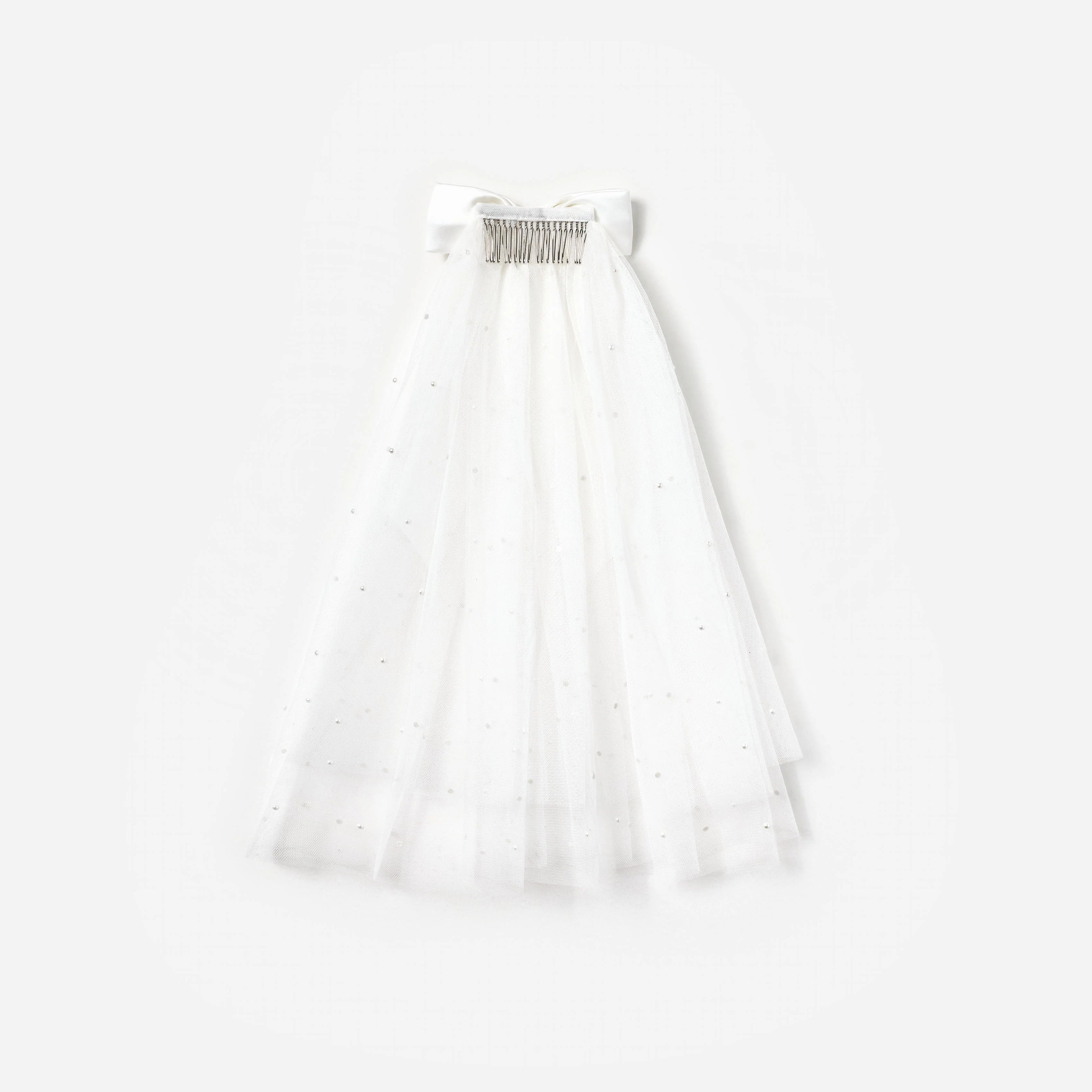 Satin Bow Embellished Veil