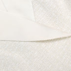 Cream Tailored Boucle Chiffon Maxi Dress
