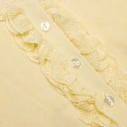 Yellow Viscose Knit Ruffle Midi Dress