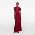 Red Lurex Knit Maxi Dress