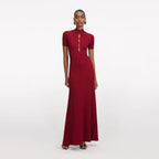 Red Lurex Knit Maxi Dress