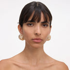 Gold Flower Cluster Earrings