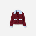 Burgundy Ribbed Knit Cardigan