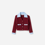 Burgundy Ribbed Knit Cardigan