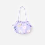 Lilac Flower Embellished Pouch Bag