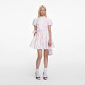 Pink Floral Cotton Drape Mini Dress