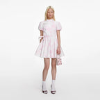 Pink Floral Cotton Drape Mini Dress