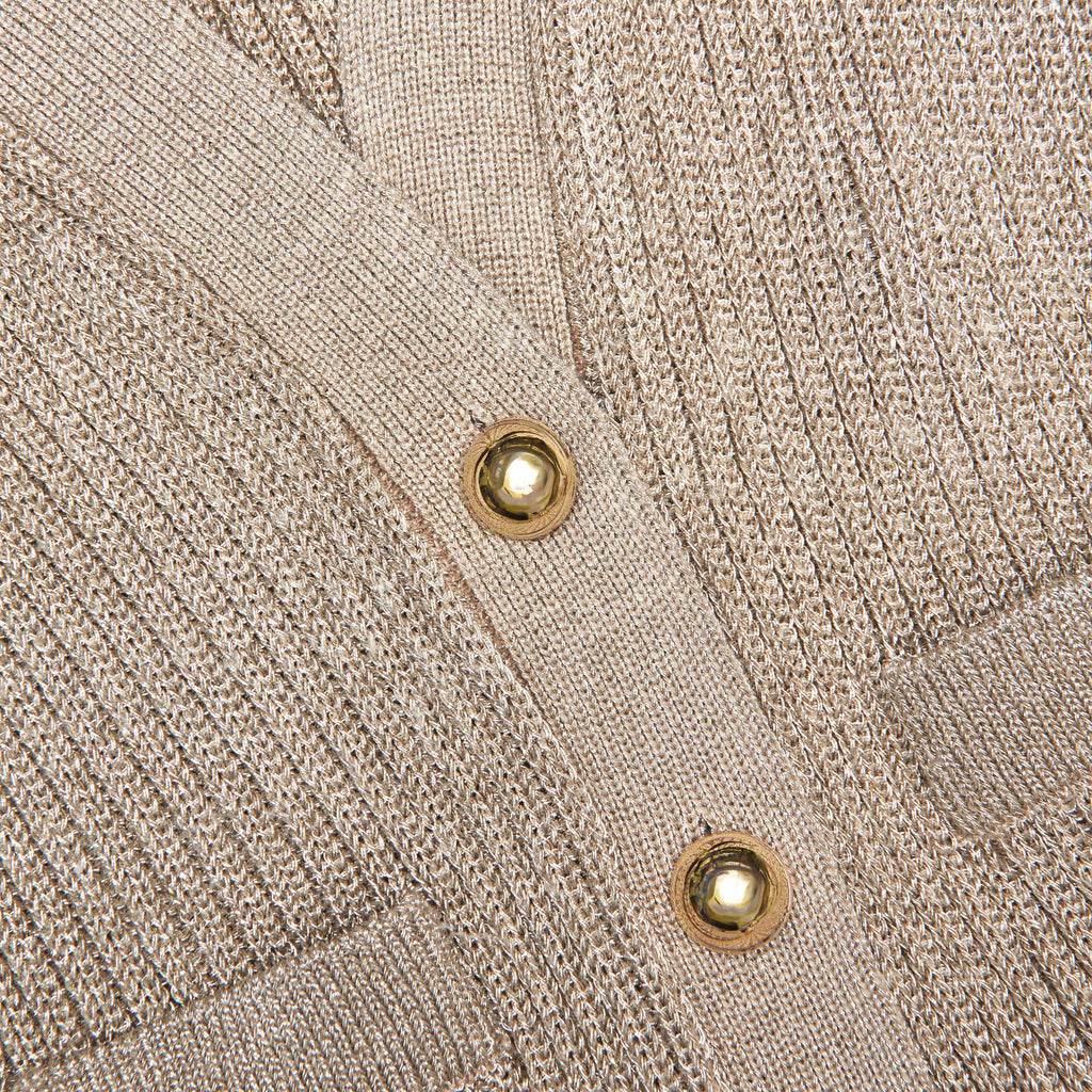 Gold Lurex Peplum Knit Mini Dress