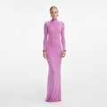 Pink Viscose Knit Maxi Dress
