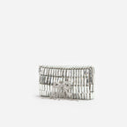 Silver Crystal Bow Mini Shoulder Bag