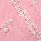 Pink Peplum Knit Midi Dress
