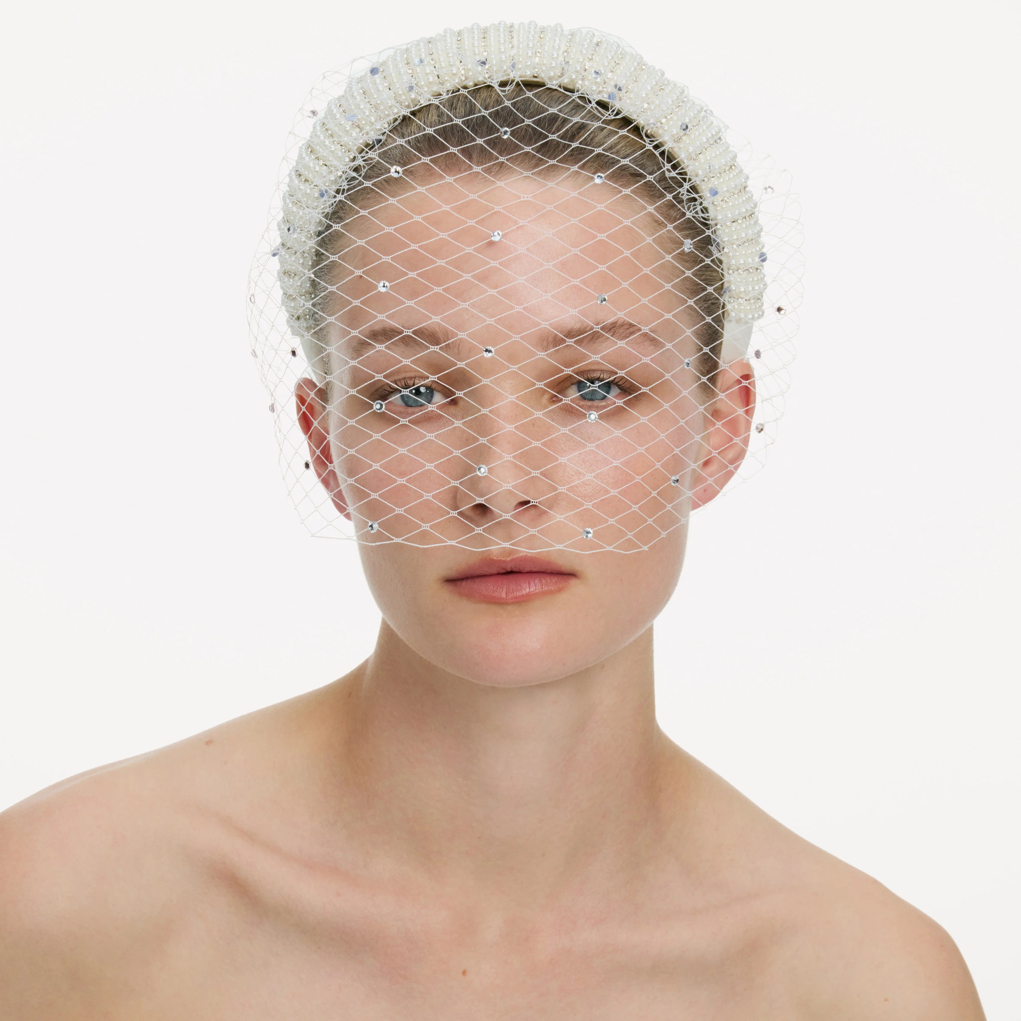 Crystal Embellished Veil Headband